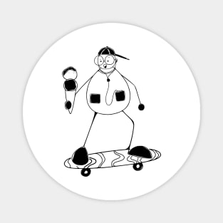 skateboard minimalist line art Magnet